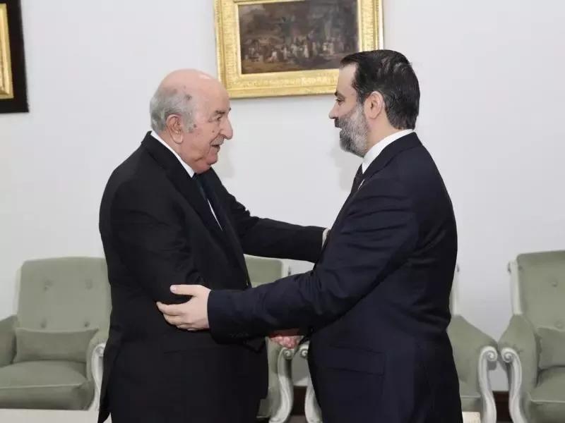 رئيس الجمهورية يستقبل وزير الخارجية السوري أسعد حسن الشيباني