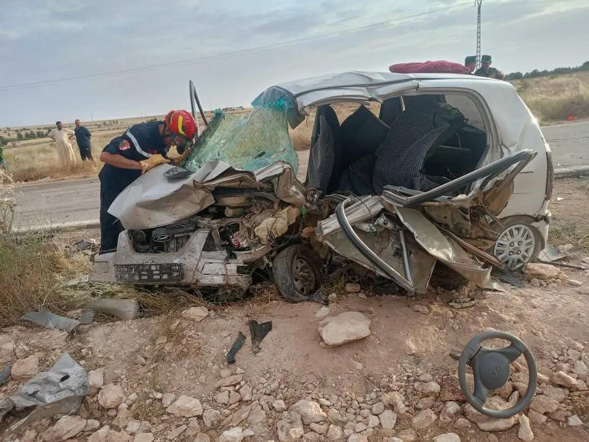 03 وفايات و 02 مصابين  في حادث مرور بولاية سعيدة.
